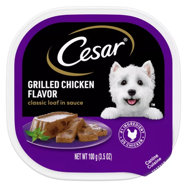 Cesar Classic Loaf in Sauce Grilled Chicken and Gravy Flavor Small Breed Wet Dog Food 3.5oz