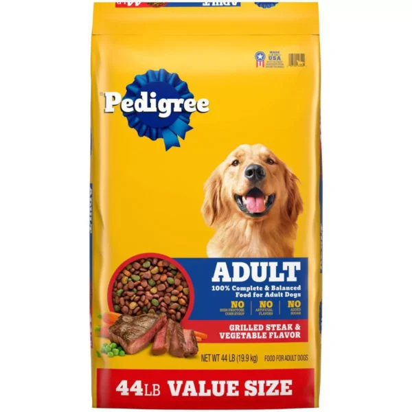 Pedigree Grilled Beef, Grain, Steak and Vegetable Flavor Adult Dry Dog Food 44lbs