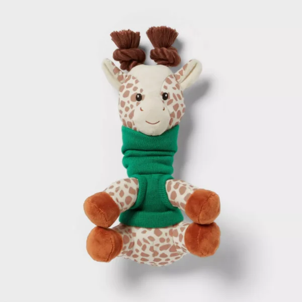 Bungee Giraffe Dog Plush Toy - Orange