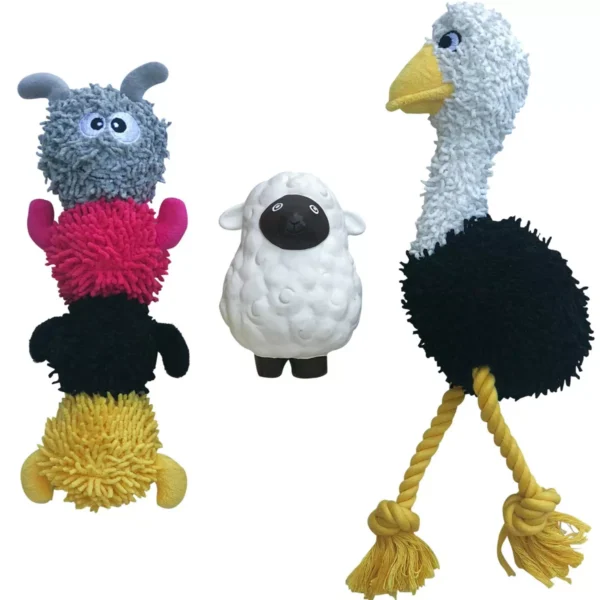 Rocket & Rex Sheep Dog Plush Toy Set - 3 Pack