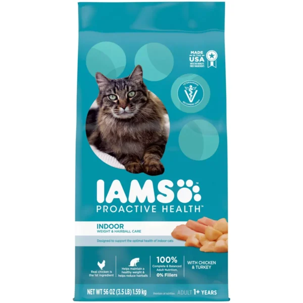 IAMS Proactive Health Weight Control and Hairball Care with Chicken and Turkey Flavor Indoor Dry Cat Food 3.5lbs